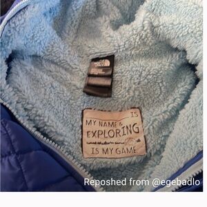 North Face Thermoball infant snow suit; 12-18 months